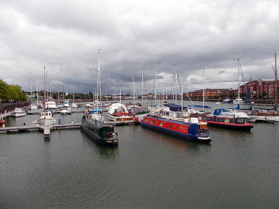 cơn bão, đám mây, qua, Preston, Dock, Marina, tàu hàng hải
