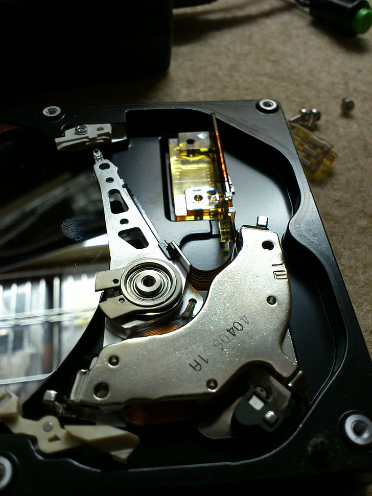 reparare, hard-disk, descompunerea, cap, cilindru, motor