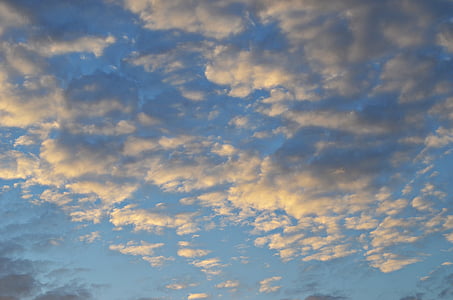 sky, clouds, sunset, cloud cover, cloud, the height of the, blue sky