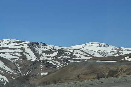 mountain peaks, mountains, snow, journey, sky, scenic, snow-capped peaks