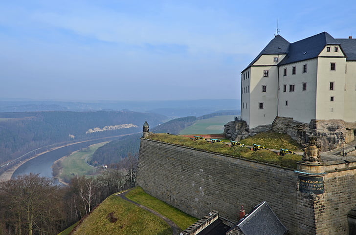 fästningen doncaster, Sachsen, slott, knight's castle, Elbe, Pirna, Rock