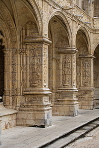 Monasterio de, claustro, arquitectura, bóveda de, arco, patio, lugares de interés