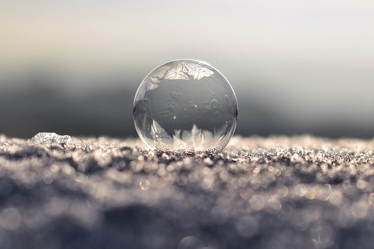 muilo burbulas, Šaldyti, šaldytos burbulas, žiemą, eiskristalle, žiemos, šaldymo