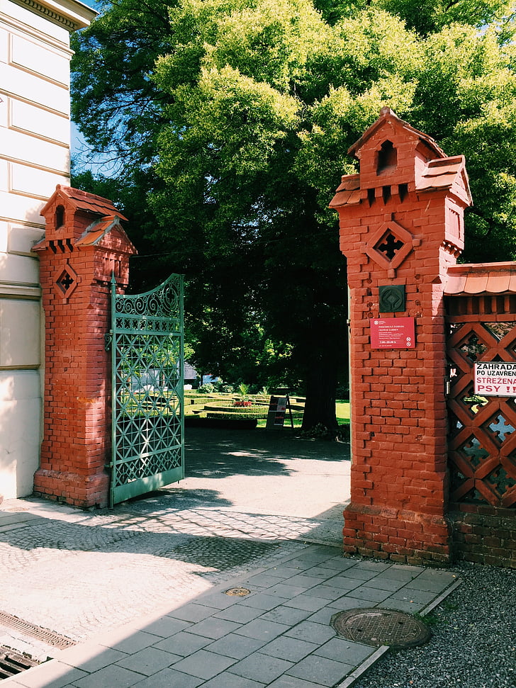 Gate, Kromeriz, Tjeckiska, trädgård, Europa, Mähren, UNESCO