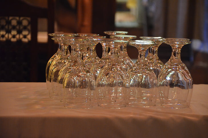 vidro, óculos, bebida, restaurante, copo de vinho, copo de água, elegante