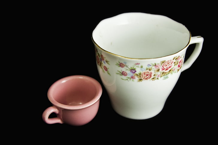 tea cup, cup, roses, miniature, china, porcelain, pink