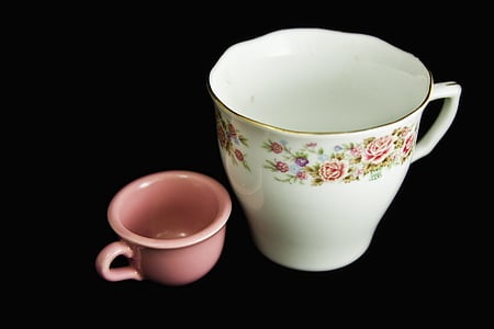 紅茶カップ, カップ, バラ, ミニチュア, 中国, 磁器, ピンク