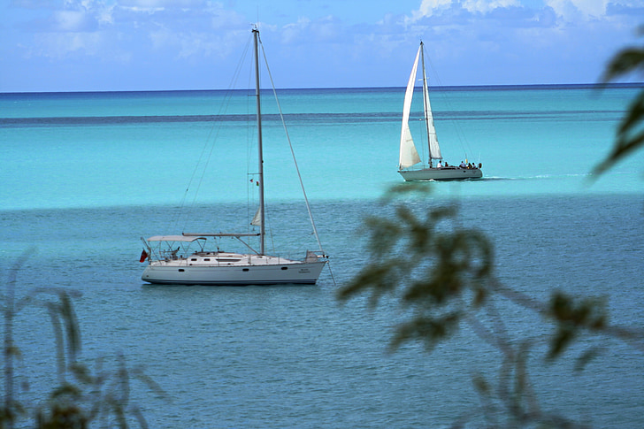 imbarcazione a vela, vela, nave, avvio, acqua, Antigua, Caraibi