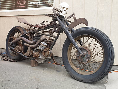 Motosiklet, Harley davidson, iki tekerlekli araç, Motosiklet motoru, çürür, Fren davul, eski