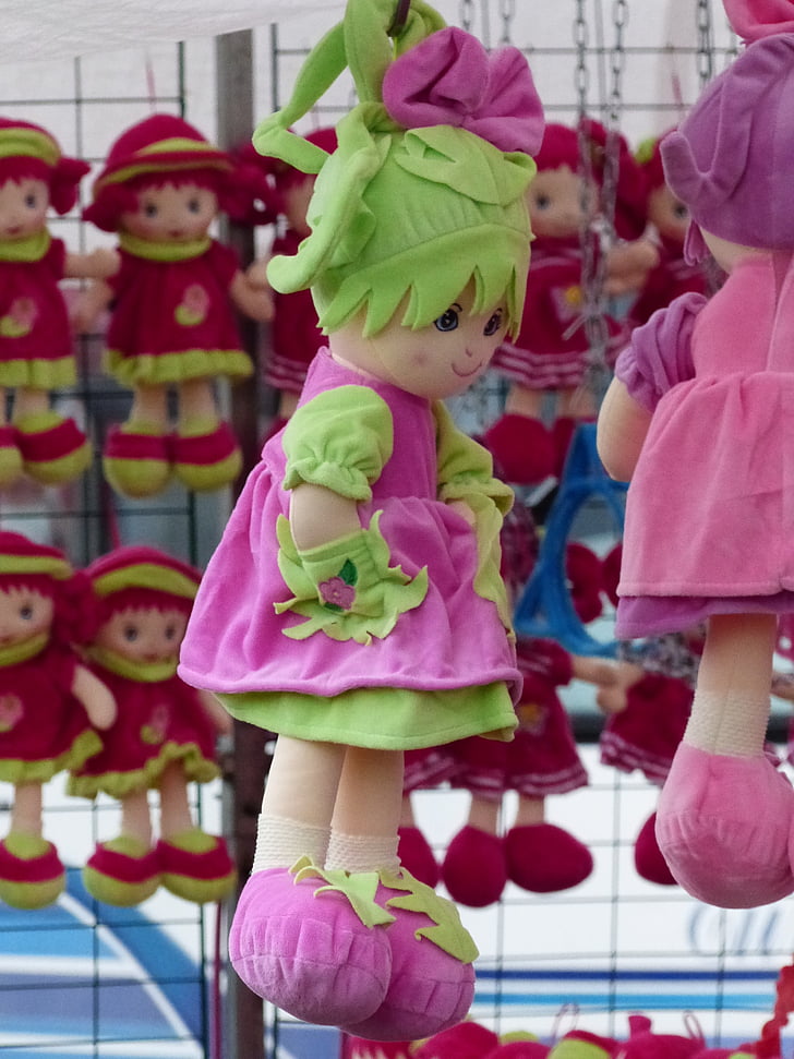 bábiky, farby, trhu, jar, hračka