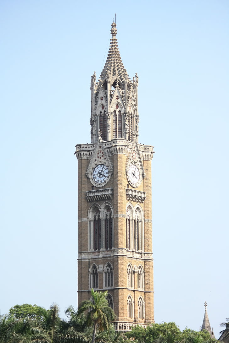 Mumbai, horloge, tour, architecture, ville, monument, bâtiment