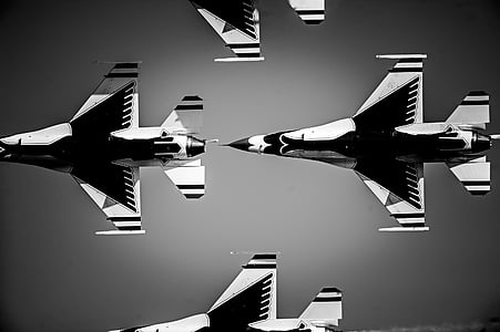 flyguppvisning, Thunderbirds, militära, oss flygvapen, flygplan, jets, flygplan