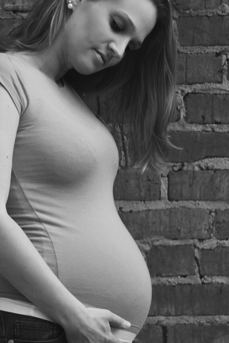 kvinde, gravid, baby, mave, graviditet, mor, udendørs