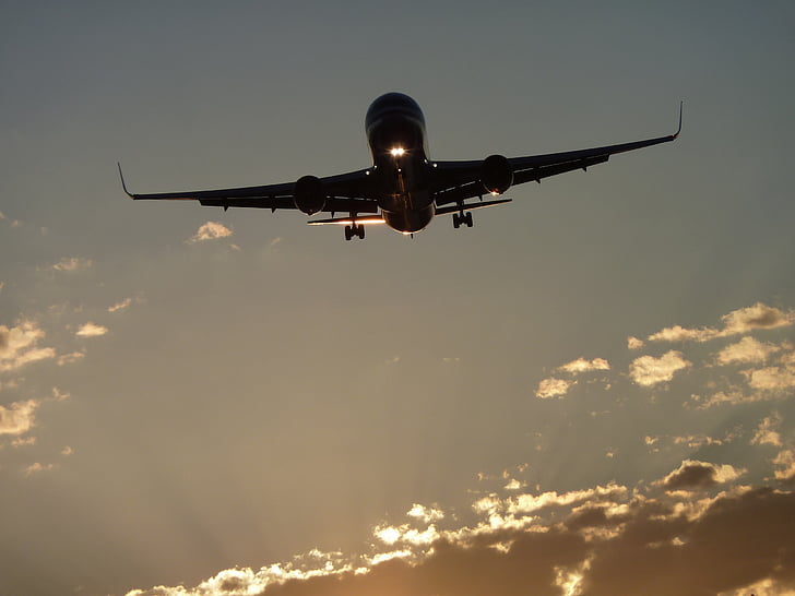 avion, avion, avion, Aviation, vol, atterrisseurs rentrants, silhouette