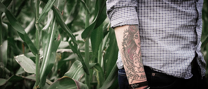 πρόσωπο, στέκεται, τατουάζ, δικαίωμα, χέρι, είδη ένδυσης, Μόδα