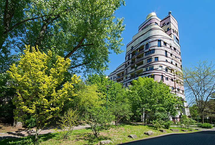 Metsä spiral, Hundertwasserhaus, Friedensreich Hundertwasserin, Art, arkkitehtuuri, Mielenkiintoiset kohteet:, rakennus