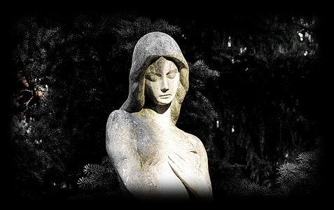 kip, žena, spomenik, uspomena