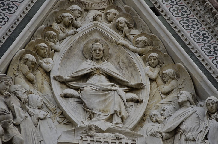 Firenze, fassaad, katedraal, skulptuur