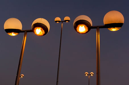 lantaarn, Wenen, Oostenrijk, rijke brug, ochtend, verlichting