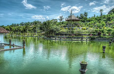 水の庭園, バリ島, 王の水の庭, インドネシア, エキゾチックです, 旅行, 観光
