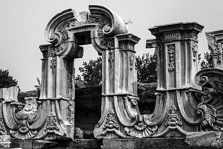 the summer palace, black and white, building