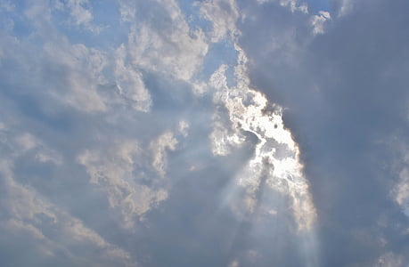 구름, 스카이, 폭풍 구름, 하늘 구름, 광선, 태양의 광선, cloudscape