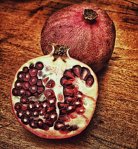 Granátová jablka, červená, ovoce, zdravé, jídlo, čerstvosti, semeno