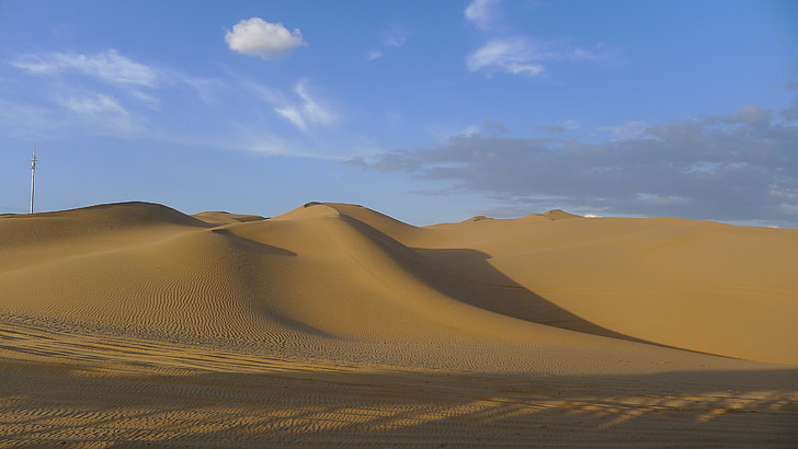 deserto, céu, Mongólia, Duna de areia, areia, seca, natureza