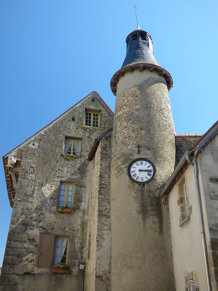 clock tower, france, architecture, clock, city, europe, travel