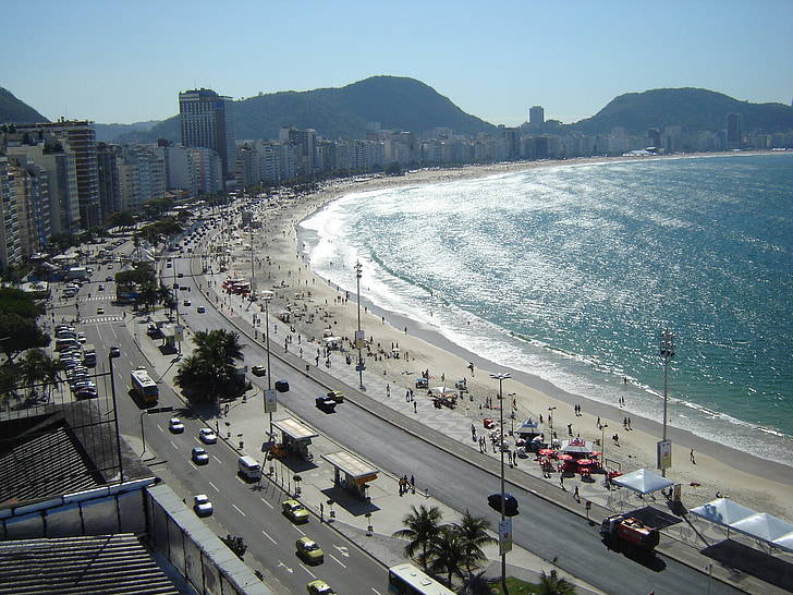 Rio de janeiro, platja, paisatge, sorra, sol, navegar per, l'aigua