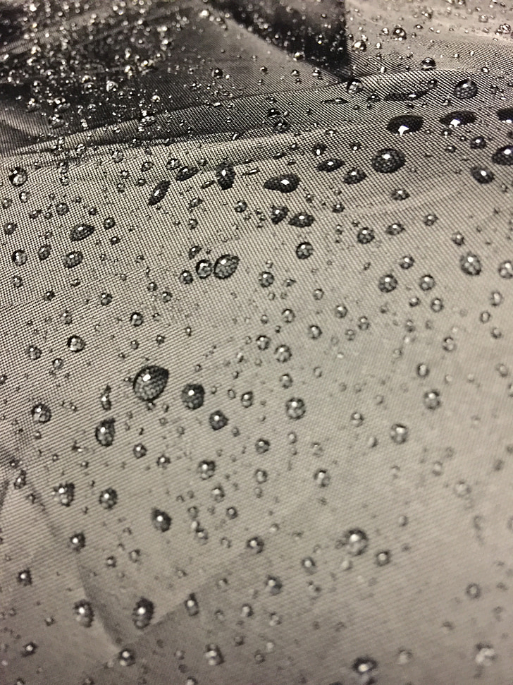 regenachtig, paraplu, zwart, grijs, wit, licht, reflectie