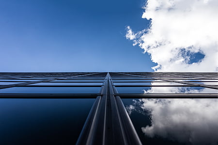 wolkenkrabber, verticale, wolken van de hemel, gebouw, glazen gebouw, Office, Business