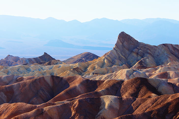 golde, Canyon, dagslys, Death valley, Death Valley National Park, ørken, tør