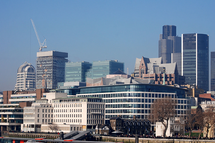 London, panoraam, kontorid, City, arhitektuur, Suurbritannia, Inglismaa