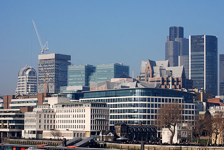 Londyn, Skyline, biura, Miasto, Architektura, Wielkiej Brytanii, Anglia