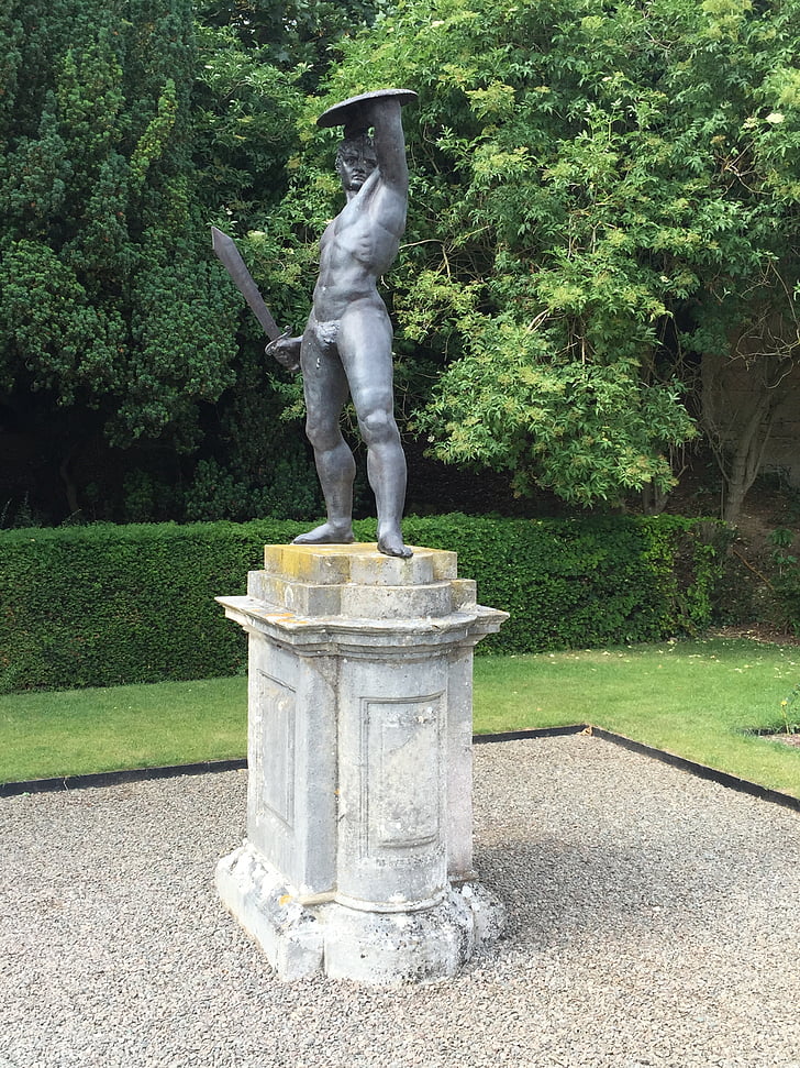 Statue, Blenheim, Männlich, Gärten, Skulptur, Werfer, UK