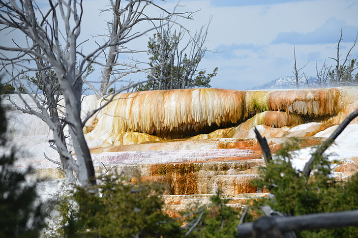 Geologija, vruće proljeće, Geotermalna, Toplinska, mineralna, Nacionalni park, Wyoming