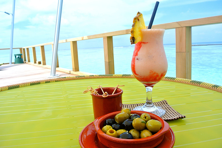 cocktail, drankje, zomer, strand, glas, partij, vakantie