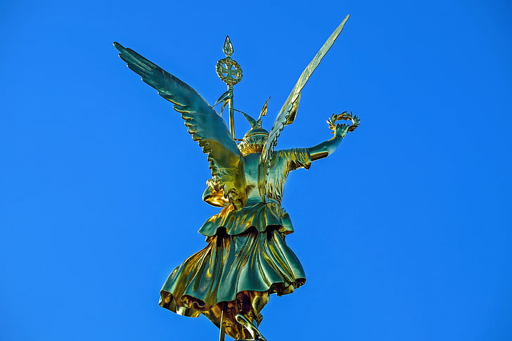 Siegessäule, Berlín, punto de referencia, oro más, estatua de, Ángel, victoriana