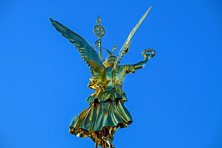 Siegessäule, Berlin, Landmark, arany máshol, szobor, angyal, viktoriánus