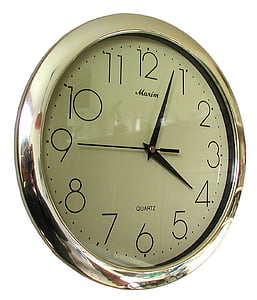 reloj de pared, momento de la, reloj, tiempo, puntero de, segundos, minutos