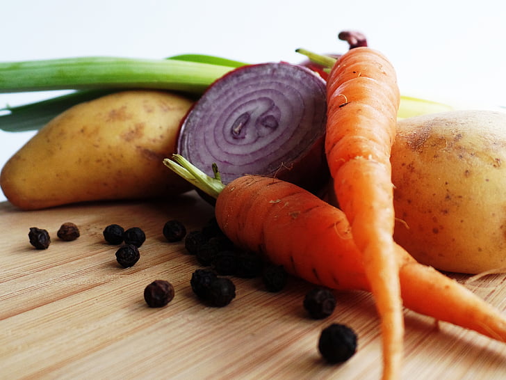 warzywa, cebula, odżywianie, jedzenie, jeść, zdrowe, ziemniak