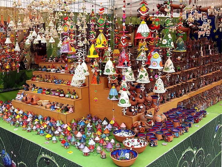 kraam, items, Kleur, kleurrijke, markt, ornamenten, handgemaakte creaties