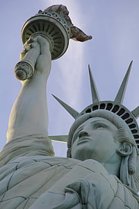 figure, lady liberty, landmark, monument, sculpture, sky, statue