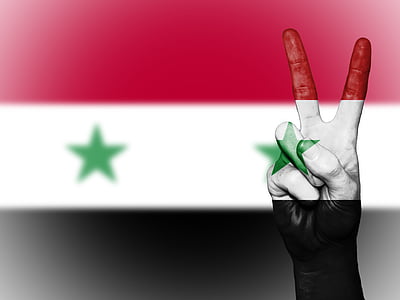 Syria, fred, hånd, nasjon, bakgrunn, banner, farger