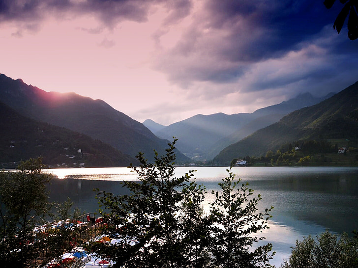 l'aigua, muntanyes, natura, Itàlia, arbre, Ledro, paisatge