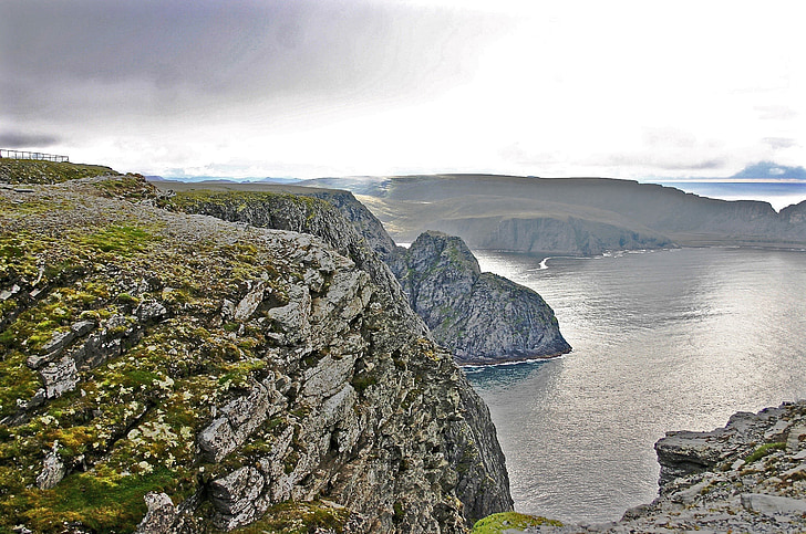 North cape, Rock, voda, pobřeží, Norsko, Příroda, hory