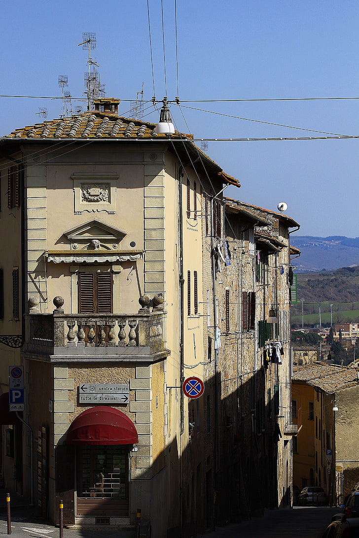 historiallisessa keskustassa, Toscana, Colle val d'elsa, historiallinen rakennus, Borgo