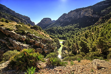 dalen, Guadalhorce, Malaga, Pinewood, vandring, landskap, naturen
