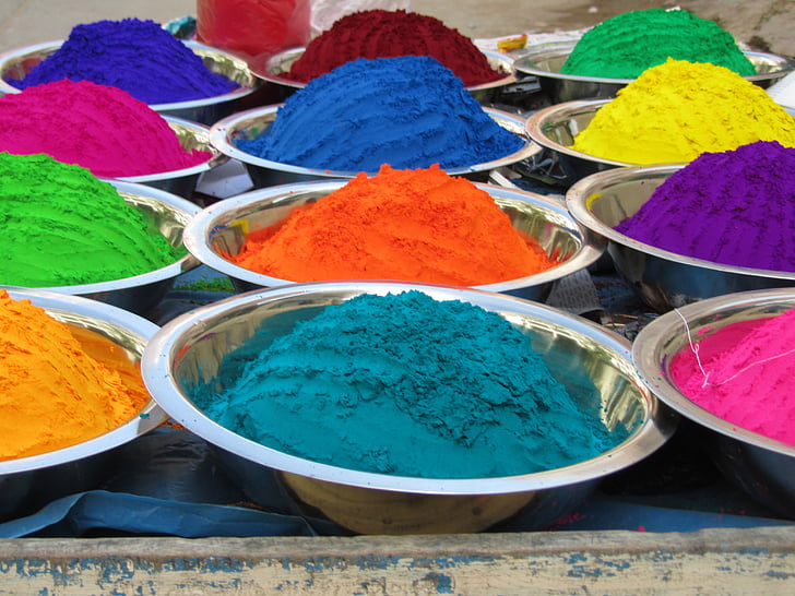Couleur, craie, Inde, couleur coloré, multi couleur, Poudre de cari, Culture indienne